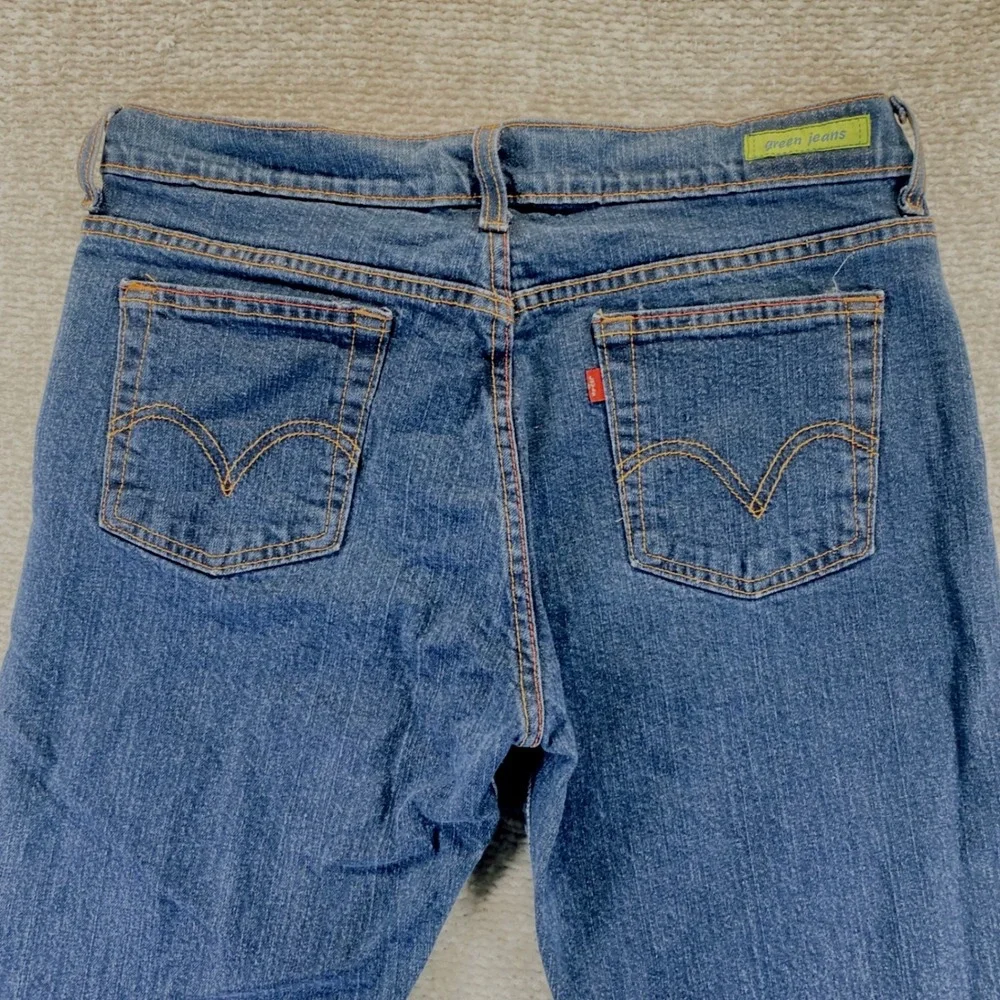 Levi's 515 Boot Cut Jeans Women's Size 10 L Blue Denim Crochet Fringe Accent‎